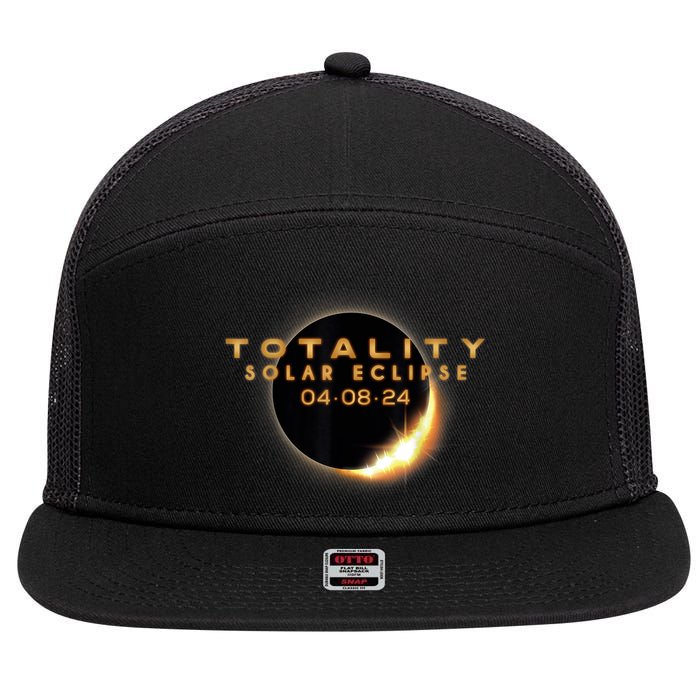 Total Solar Eclipse 04.08.2024 Totality 7 Panel Mesh Trucker Snapback Hat