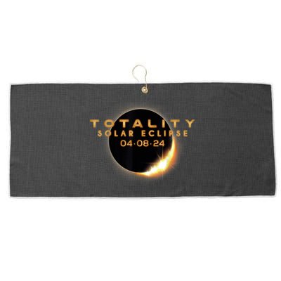 Total Solar Eclipse 04.08.2024 Totality Large Microfiber Waffle Golf Towel