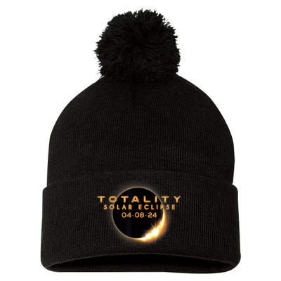 Total Solar Eclipse 04.08.2024 Totality Pom Pom 12in Knit Beanie