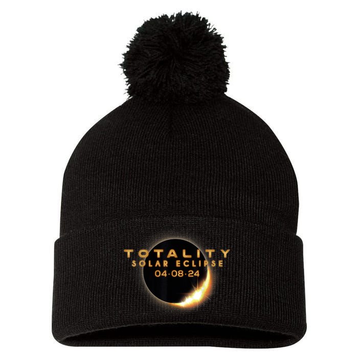 Total Solar Eclipse 04.08.2024 Totality Pom Pom 12in Knit Beanie