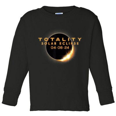Total Solar Eclipse 04.08.2024 Totality Toddler Long Sleeve Shirt