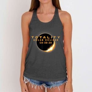 Total Solar Eclipse 04.08.2024 Totality Women's Knotted Racerback Tank