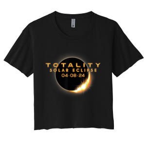 Total Solar Eclipse 04.08.2024 Totality Women's Crop Top Tee