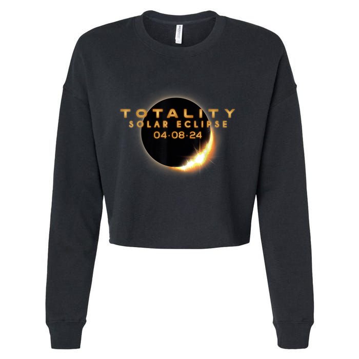 Total Solar Eclipse 04.08.2024 Totality Cropped Pullover Crew