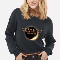 Total Solar Eclipse 04.08.2024 Totality Cropped Pullover Crew