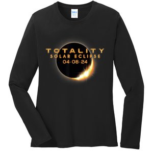 Total Solar Eclipse 04.08.2024 Totality Ladies Long Sleeve Shirt