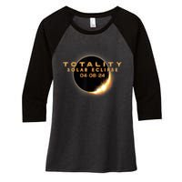 Total Solar Eclipse 04.08.2024 Totality Women's Tri-Blend 3/4-Sleeve Raglan Shirt