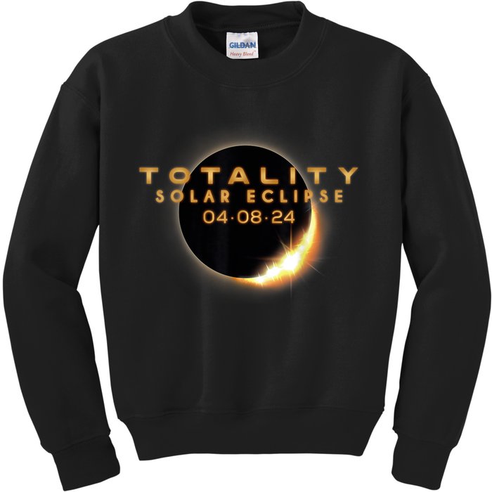 Total Solar Eclipse 04.08.2024 Totality Kids Sweatshirt