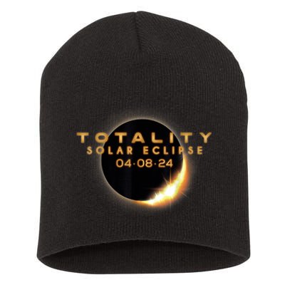 Total Solar Eclipse 04.08.2024 Totality Short Acrylic Beanie