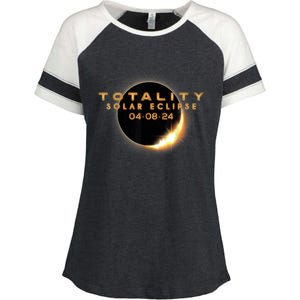 Total Solar Eclipse 04.08.2024 Totality Enza Ladies Jersey Colorblock Tee