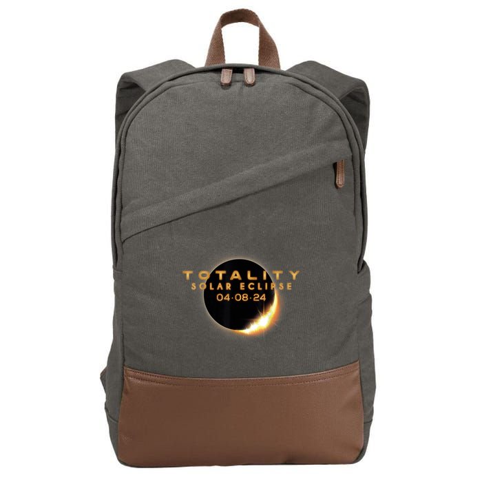 Total Solar Eclipse 04.08.2024 Totality Cotton Canvas Backpack