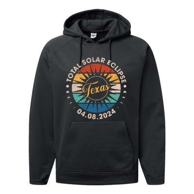 Total Solar Eclipse Texas Eclipse Vintage Performance Fleece Hoodie