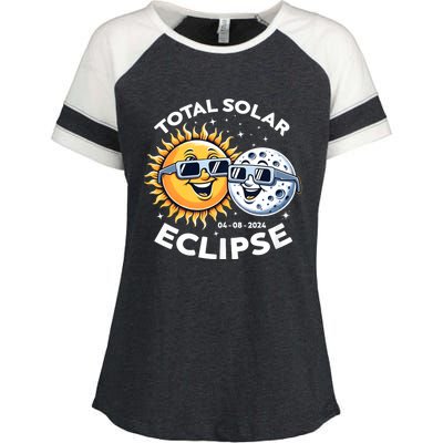 Total Solar Eclipse Totality Monday April 8 2024 Enza Ladies Jersey Colorblock Tee