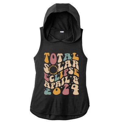 Total Solar Eclipse April 08 2024 Ladies PosiCharge Tri-Blend Wicking Draft Hoodie Tank