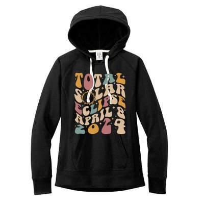 Total Solar Eclipse April 08 2024 Women's Fleece Hoodie