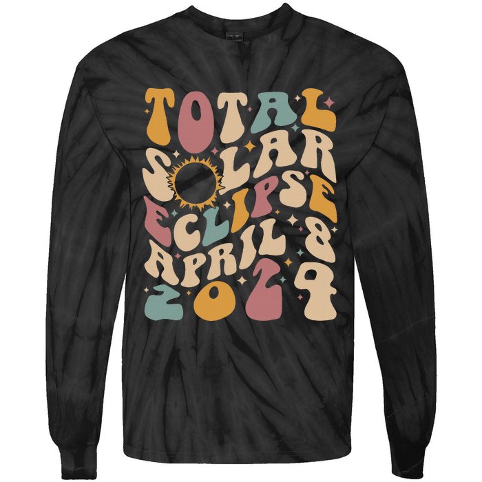 Total Solar Eclipse April 08 2024 Tie-Dye Long Sleeve Shirt