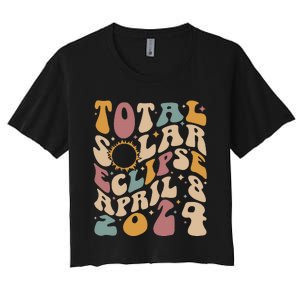 Total Solar Eclipse April 08 2024 Women's Crop Top Tee