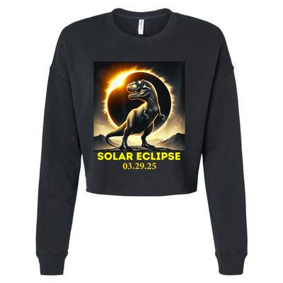 Total Solar Eclipse Trex March 29 2025 America Solar Eclips Gift Cropped Pullover Crew