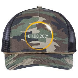 Total Solar Eclipse 2024 Retro Rope Trucker Hat Cap