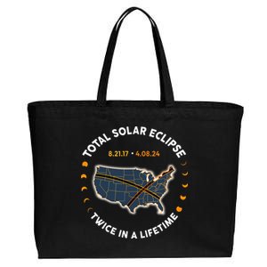 Total Solar Eclipse 2024 Twice In A Lifetime 2017 Totality Cotton Canvas Jumbo Tote