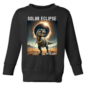 Total Solar Eclipse Trex Dinosaur April 8 2024 Toddler Sweatshirt