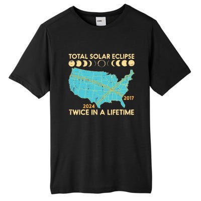 Total Solar Eclipse Twice Lifetime 2017 2024 Tall Fusion ChromaSoft Performance T-Shirt