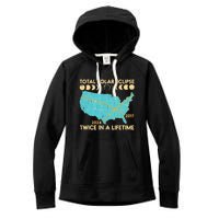 Total Solar Eclipse Twice Lifetime 2017 2024 Women's Fleece Hoodie