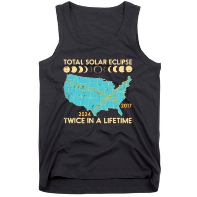 Total Solar Eclipse Twice Lifetime 2017 2024 Tank Top