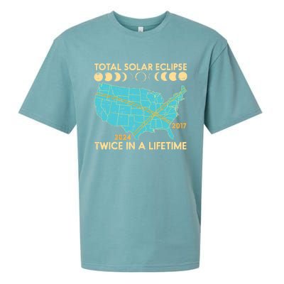 Total Solar Eclipse Twice Lifetime 2017 2024 Sueded Cloud Jersey T-Shirt