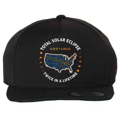 Total Solar Eclipse 2024 Twice In A Lifetime 2017 Totality Wool Snapback Cap