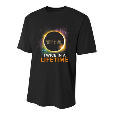 Total Solar Eclipse Twice In A Lifetime 2024 Total Eclipse Youth Performance Sprint T-Shirt
