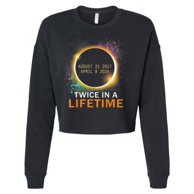 Total Solar Eclipse Twice In A Lifetime 2024 Total Eclipse Cropped Pullover Crew