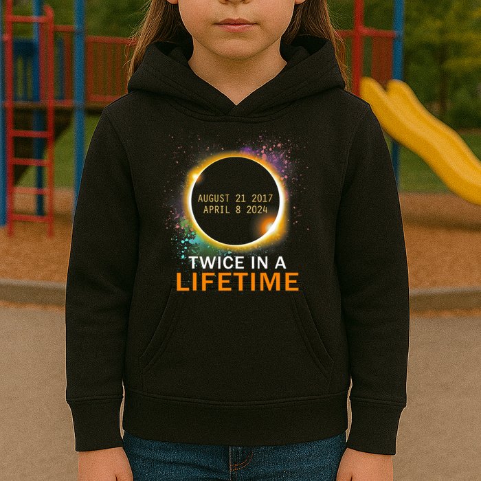 Total Solar Eclipse Twice In A Lifetime 2024 Total Eclipse Kids Hoodie