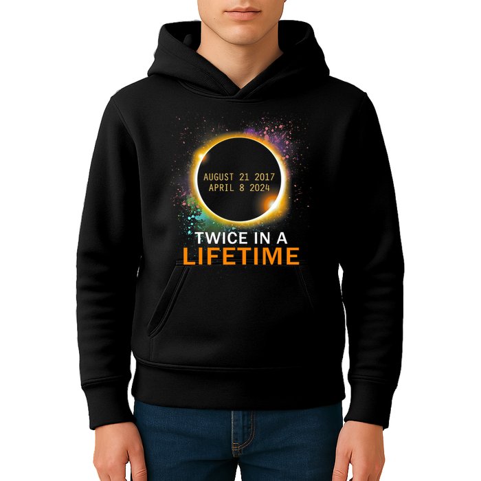 Total Solar Eclipse Twice In A Lifetime 2024 Total Eclipse Kids Hoodie