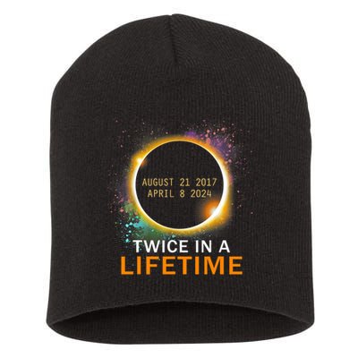 Total Solar Eclipse Twice In A Lifetime 2024 Total Eclipse Short Acrylic Beanie