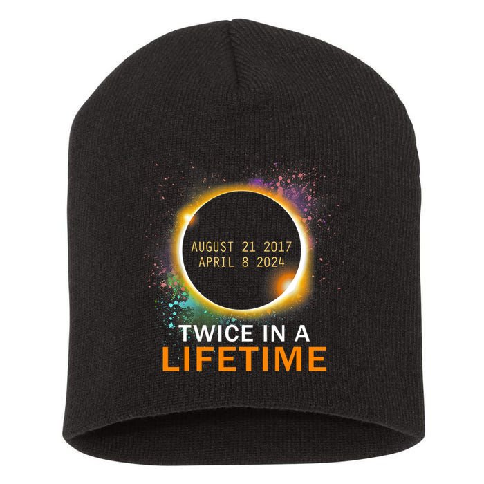 Total Solar Eclipse Twice In A Lifetime 2024 Total Eclipse Short Acrylic Beanie