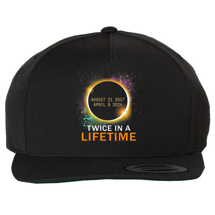 Total Solar Eclipse Twice In A Lifetime 2024 Total Eclipse Wool Snapback Cap