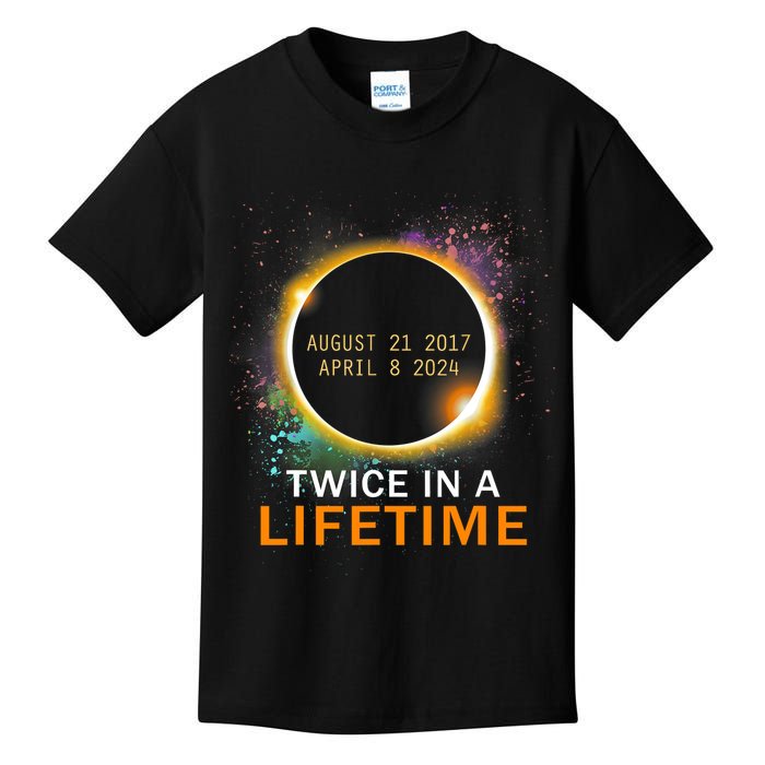 Total Solar Eclipse Twice In A Lifetime 2024 Total Eclipse Kids T-Shirt
