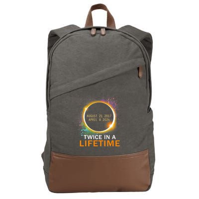Total Solar Eclipse Twice In A Lifetime 2024 Total Eclipse Cotton Canvas Backpack