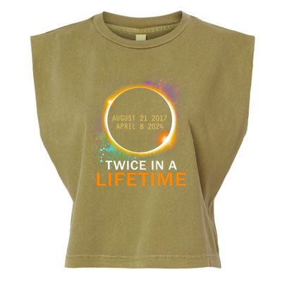 Total Solar Eclipse Twice In A Lifetime 2024 Total Eclipse Garment-Dyed Women's Muscle Tee