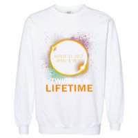Total Solar Eclipse Twice In A Lifetime 2024 Total Eclipse Garment-Dyed Sweatshirt