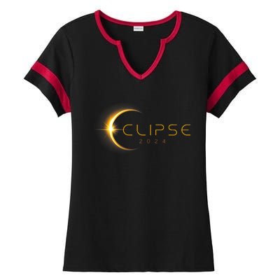 Total Solar Eclipse America Totality April 8 2024 Astronomy Ladies Halftime Notch Neck Tee