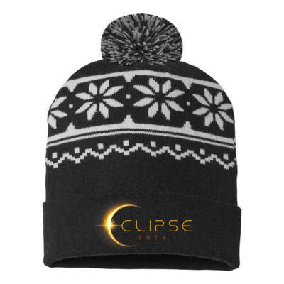 Total Solar Eclipse America Totality April 8 2024 Astronomy USA-Made Snowflake Beanie