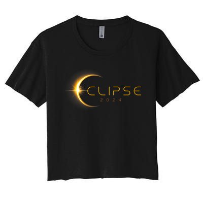 Total Solar Eclipse America Totality April 8 2024 Astronomy Women's Crop Top Tee