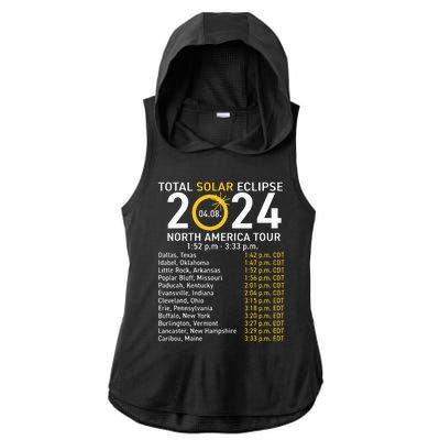 Total Solar Eclipse April 8 2024 Path Of The Eclipse Ladies PosiCharge Tri-Blend Wicking Draft Hoodie Tank