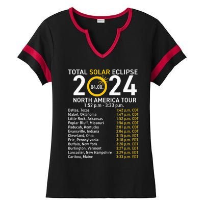 Total Solar Eclipse April 8 2024 Path Of The Eclipse Ladies Halftime Notch Neck Tee