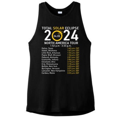 Total Solar Eclipse April 8 2024 Path Of The Eclipse Ladies PosiCharge Tri-Blend Wicking Tank