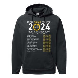 Total Solar Eclipse April 8 2024 Path Of The Eclipse Performance Fleece Hoodie