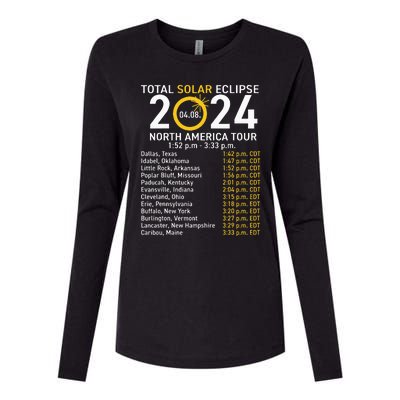 Total Solar Eclipse April 8 2024 Path Of The Eclipse Womens Cotton Relaxed Long Sleeve T-Shirt