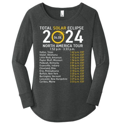 Total Solar Eclipse April 8 2024 Path Of The Eclipse Women's Perfect Tri Tunic Long Sleeve Shirt